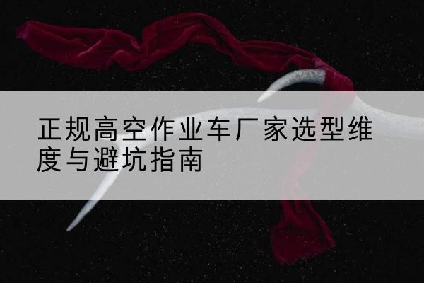 岚皋高空作业车厂家-正规选型维度与避坑指南